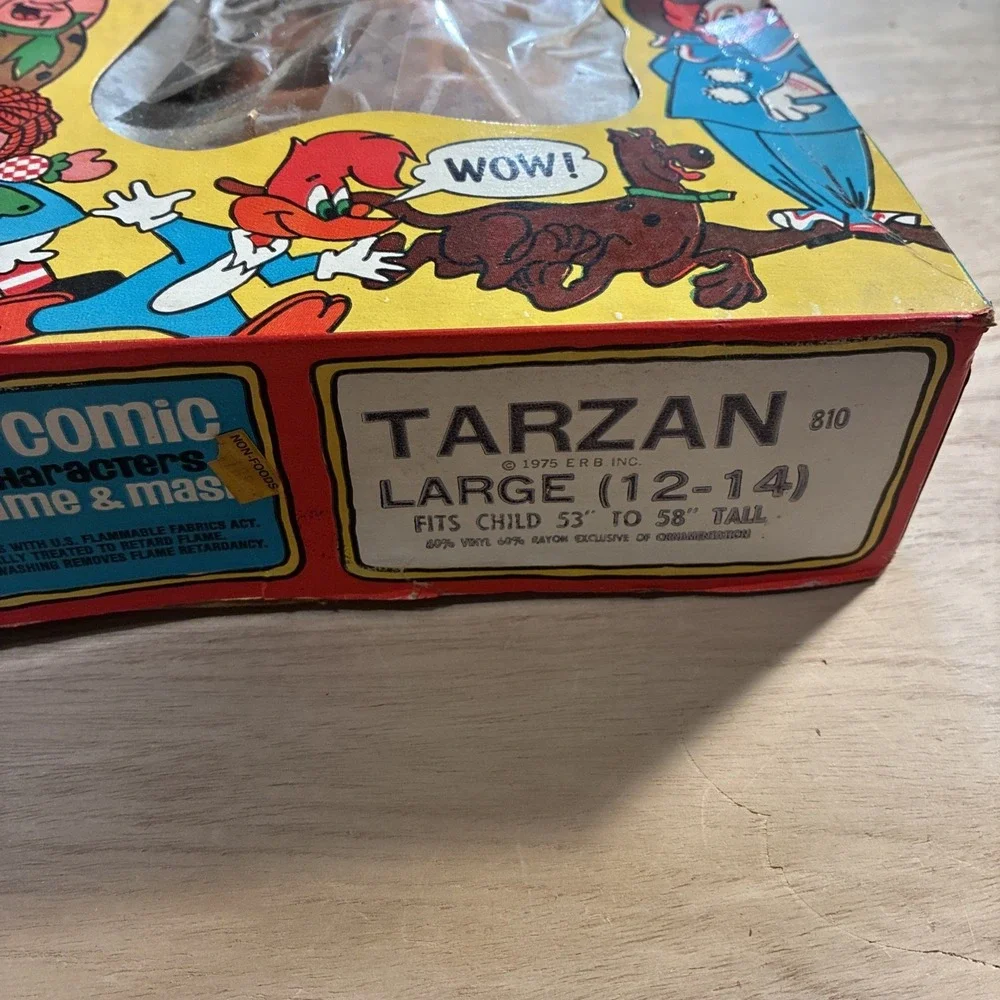 Vintage 1975 Ben Cooper TV Comic Tarzan Costume And Mask Child L (12-14) Used
